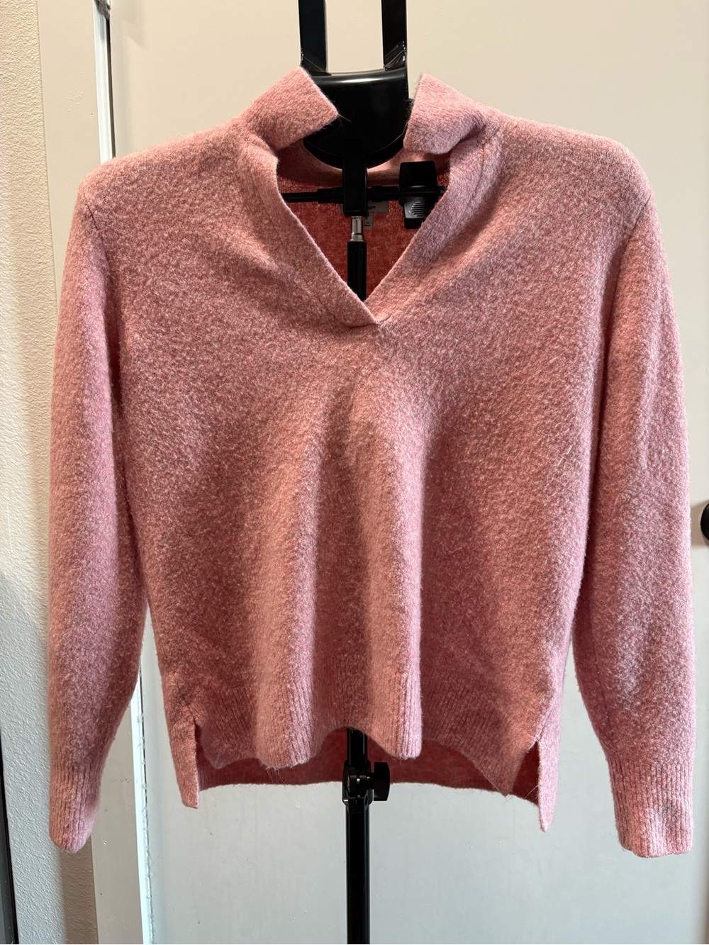J. Crew Collared V-Neck Pullover Sweater in Soft Pink - Picture 2 of 6